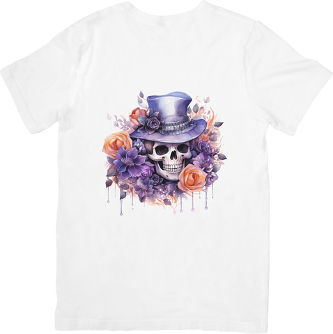 Halloween Skull with Flowers